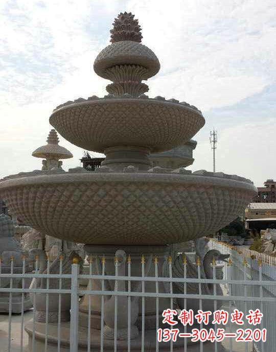 福建小区景观菠萝式喷泉石雕 (2)