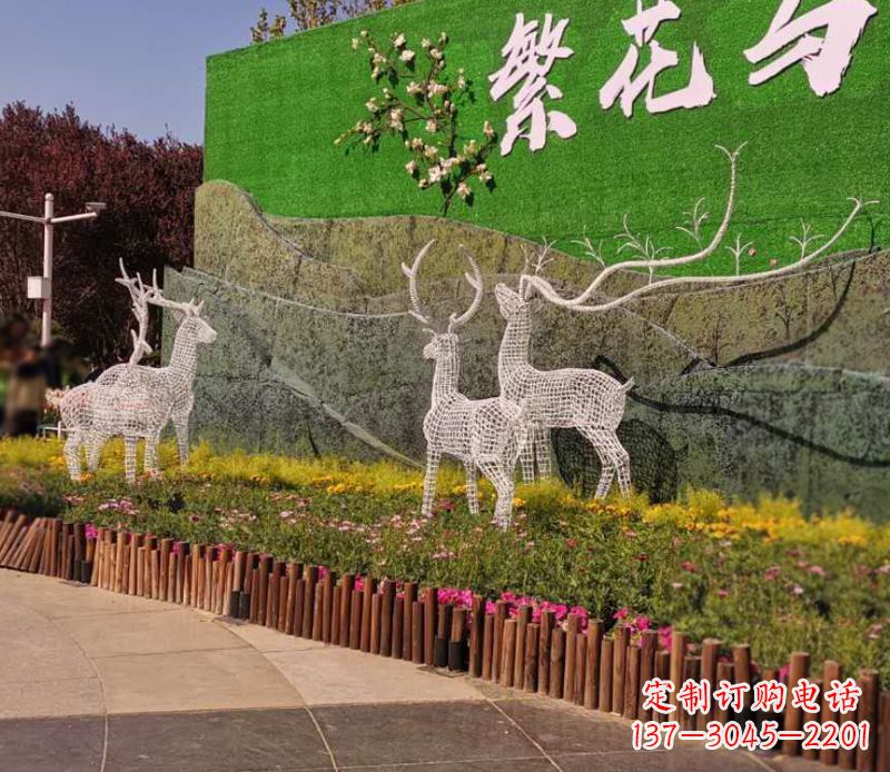 福建小区景观不锈钢梅花鹿