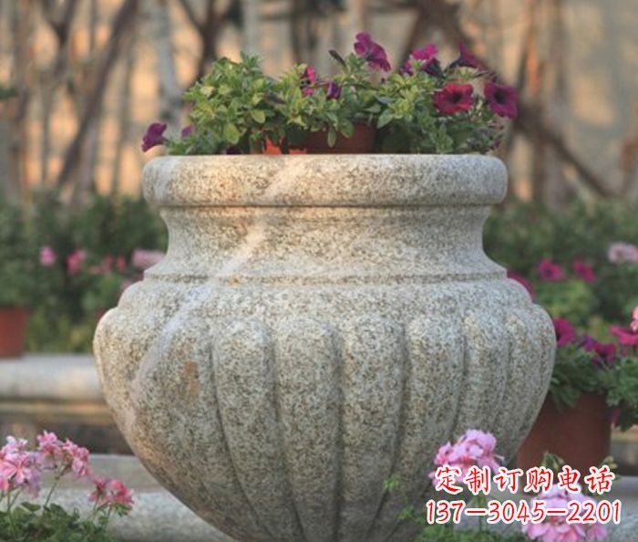 福建小区景观大理石花盆石雕 (6)