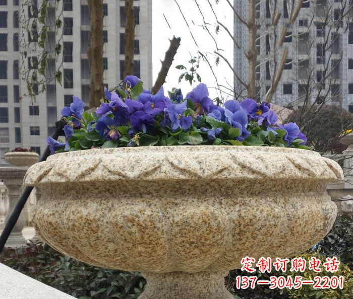 福建小区景观大理石花盆石雕