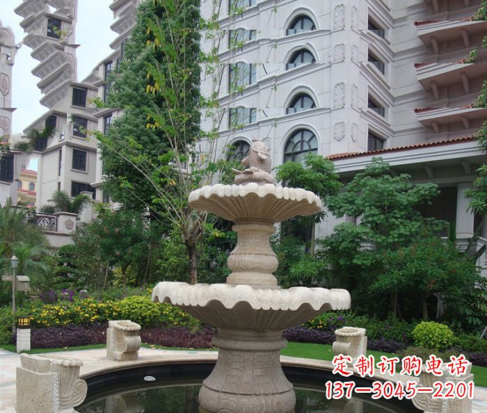 福建小区景观大理石鲤鱼喷泉石雕