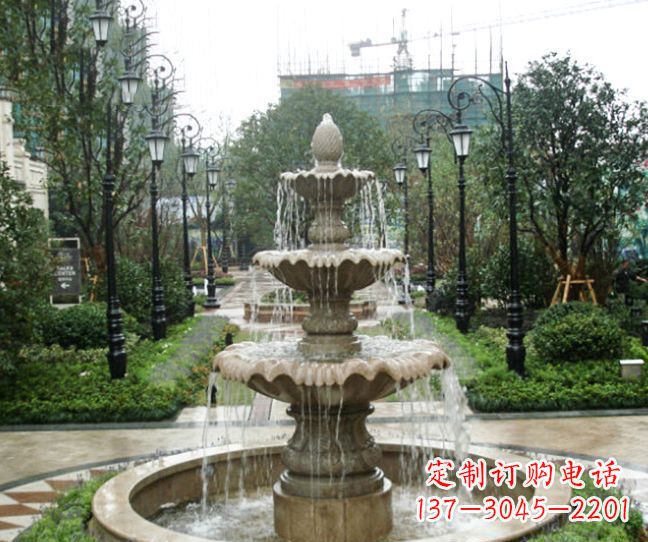 福建小区景观大理石喷泉石雕 (4)