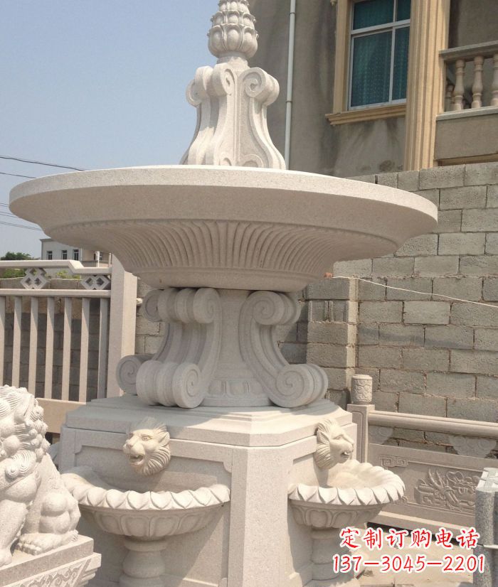 福建小区景观汉白玉喷泉石雕