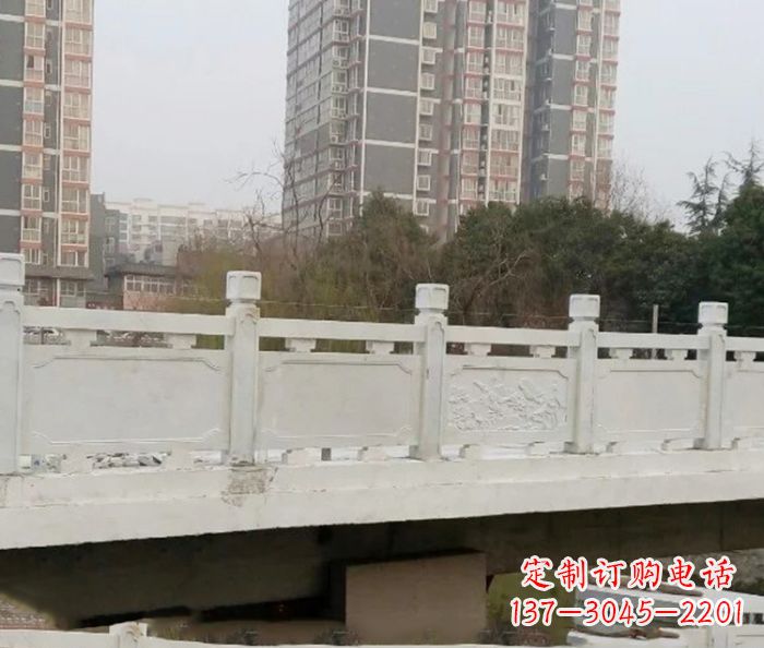 福建小区景观汉白玉石雕栏板 (2)