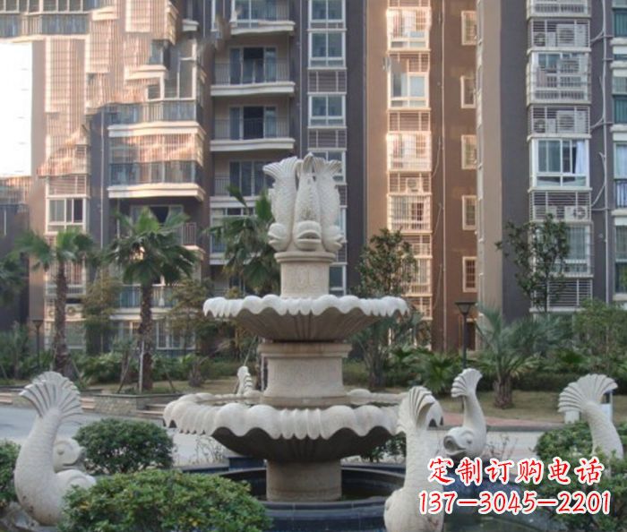 福建小区景观鲤鱼喷泉石雕