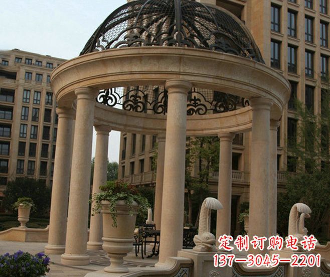 福建小区景观欧式石雕凉亭