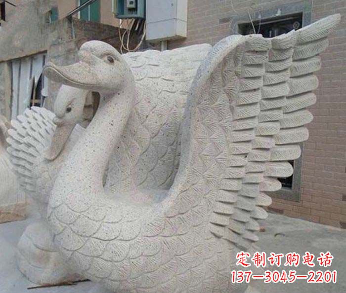 福建小区景观天鹅石雕喷泉