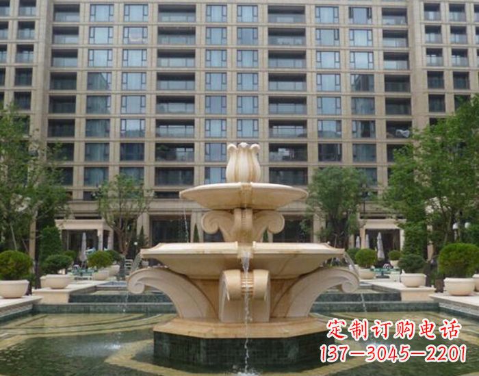 福建小区景观晚霞红喷泉石雕 (2)