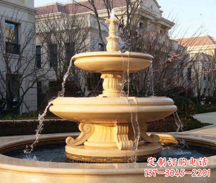 福建小区景观晚霞红喷泉石雕
