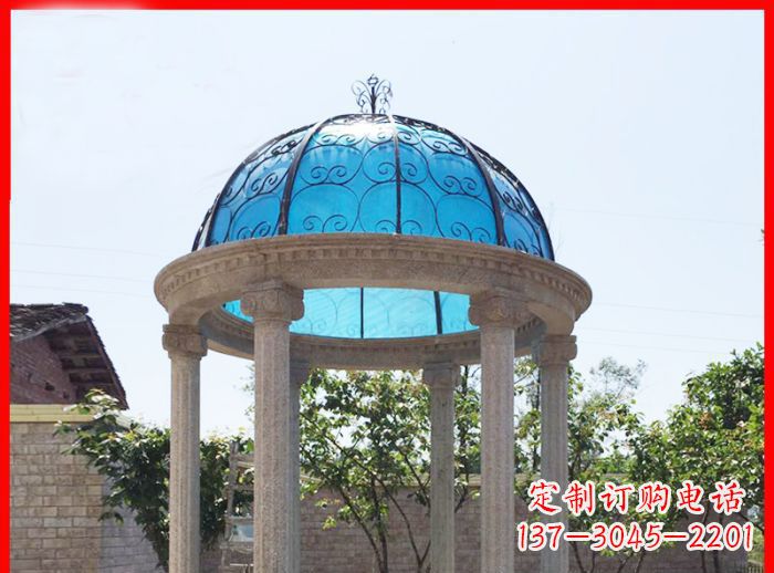 福建小区欧式圆顶凉亭石雕_2