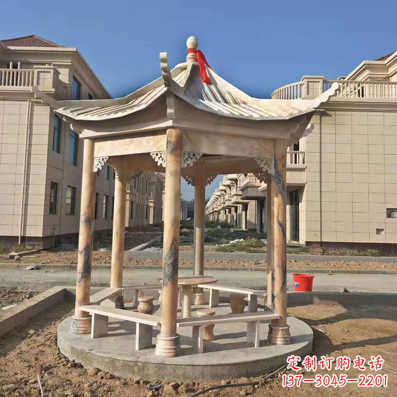 福建小区庭院石雕凉亭