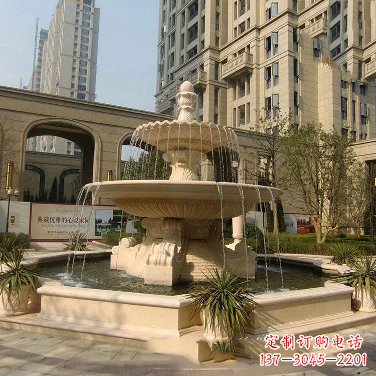 福建小区庭院石雕欧式喷泉
