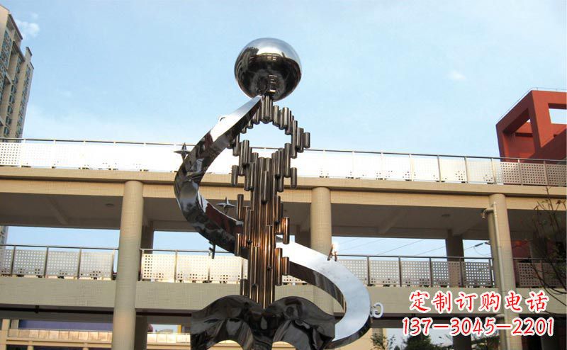 福建校园不锈钢抽象钥匙和书籍雕塑
