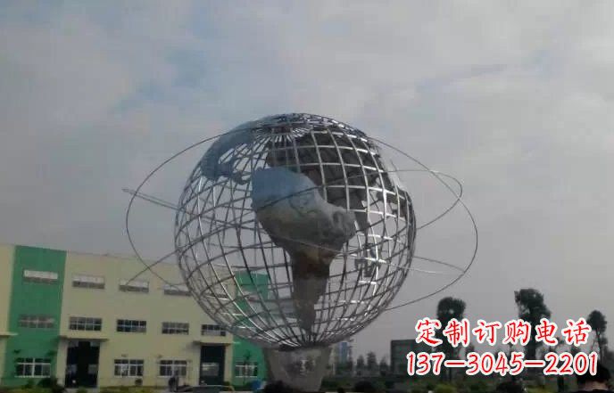 福建校园不锈钢地球仪雕塑222