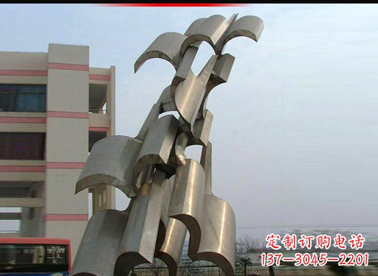 福建校园不锈钢书本景观雕塑