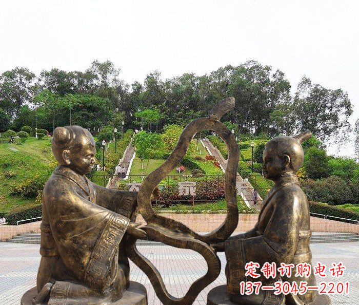 福建校园抽象孔融让梨铜雕