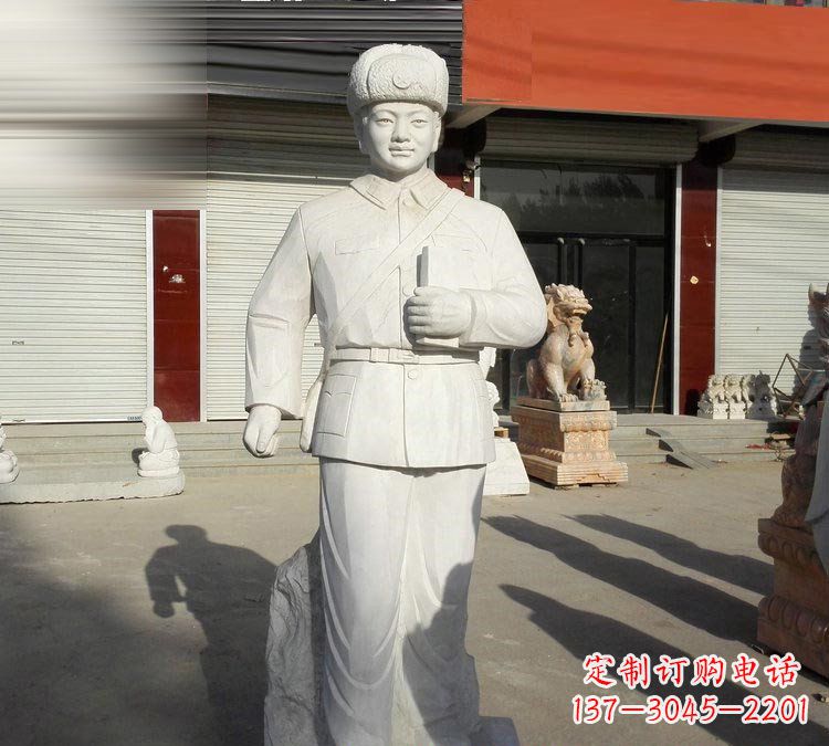 福建校园大理石立式雷锋雕塑
