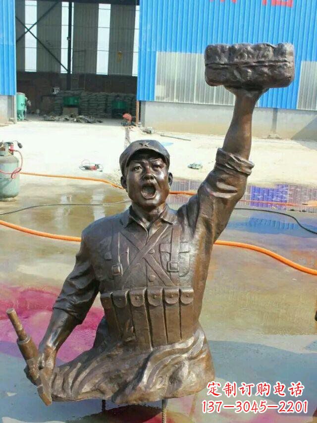 福建校园董存瑞名人铜雕