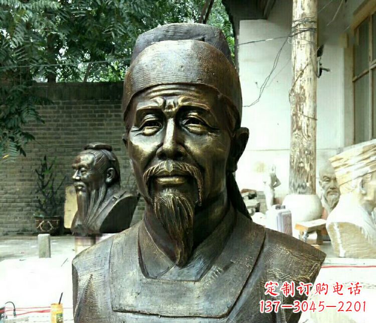 福建校园杜甫胸像铜雕