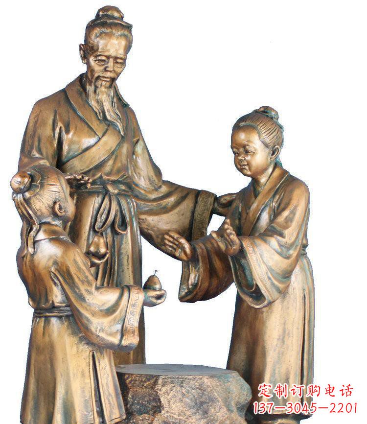 福建校园孔融让梨景观铜雕