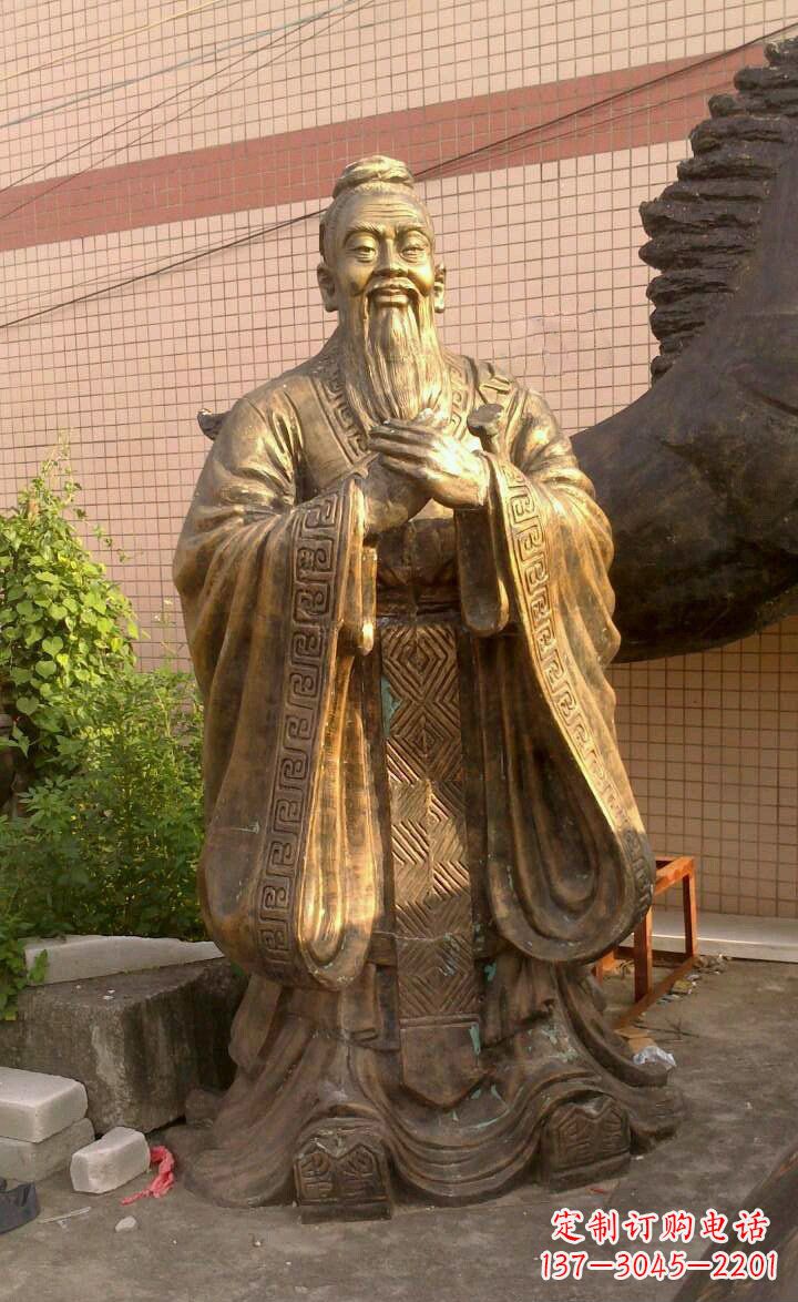 福建校园孔子像人物铜雕