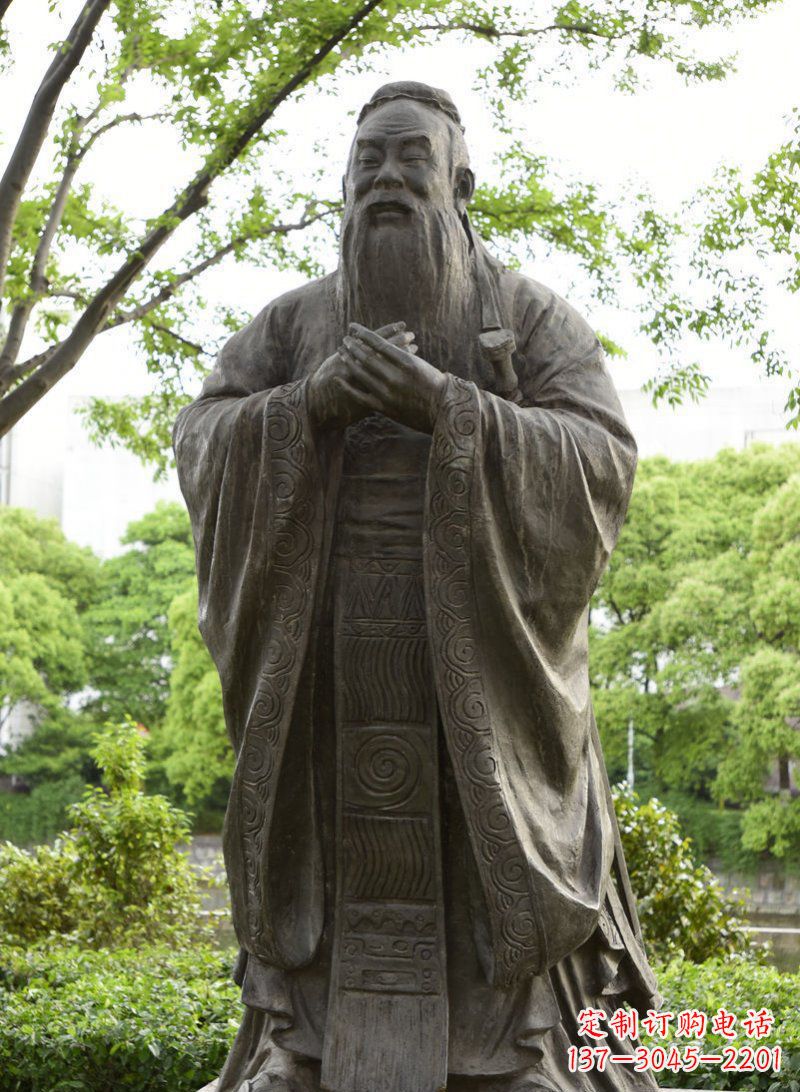 福建校园孔子行教像铜雕 (2)