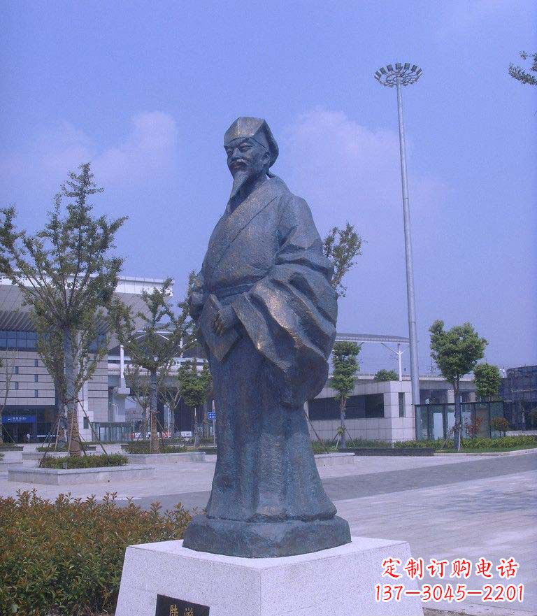 福建校园陆游名人铜雕