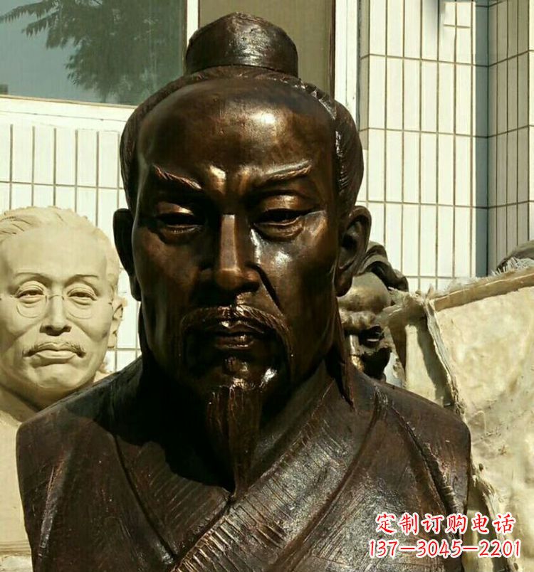 福建校园孟子胸像铜雕