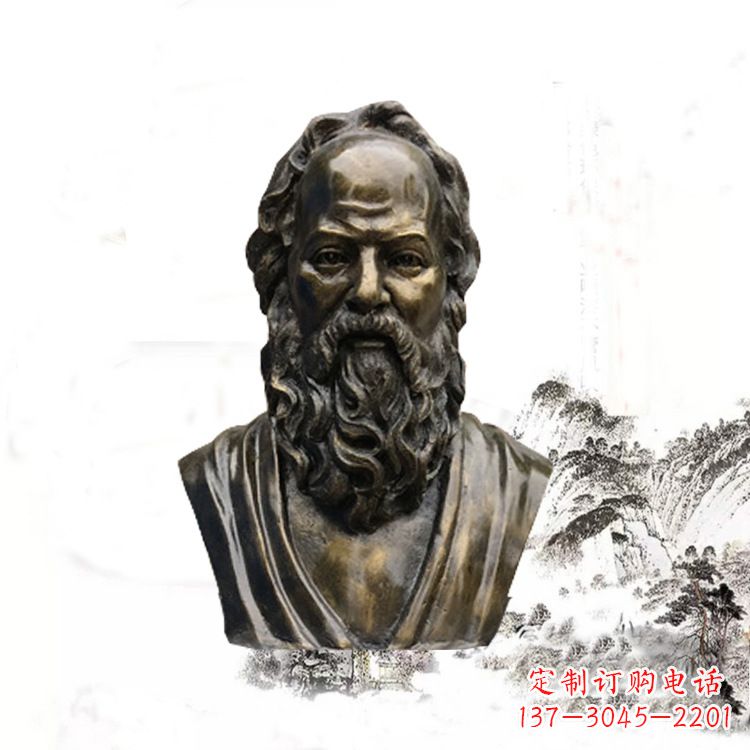 福建校园名人苏格拉底头像雕塑