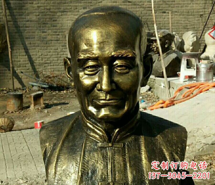 福建校园名人叶圣陶胸像铜雕