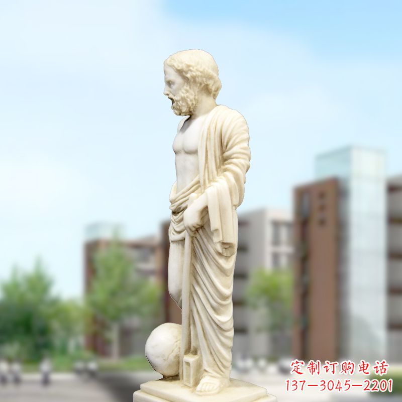 福建校园名人著名物理学家阿基米德石雕塑像