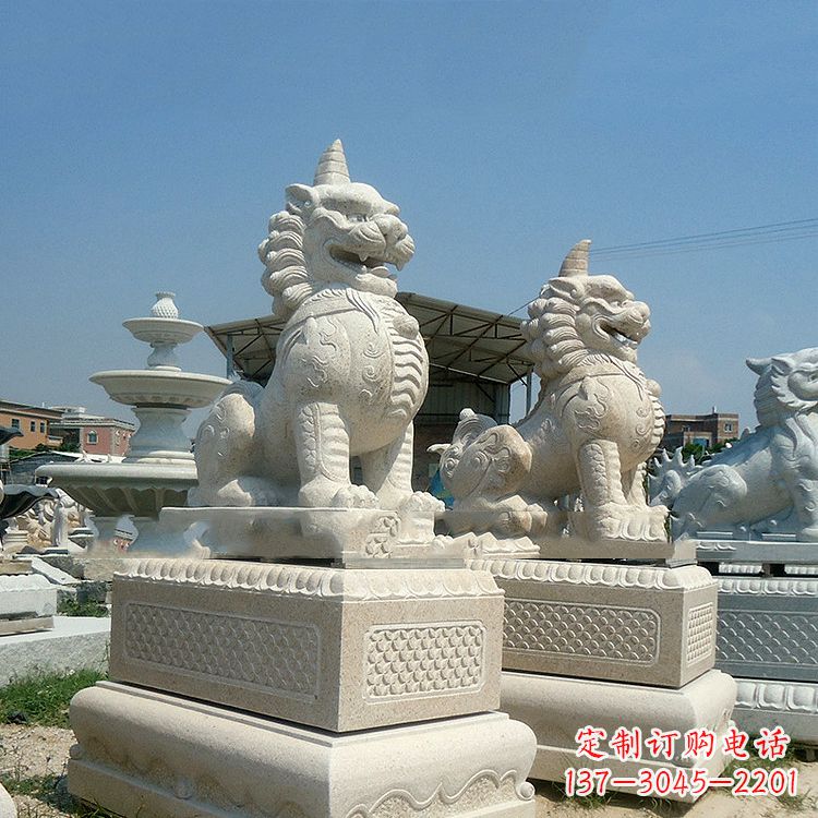 福建獬豸 石雕 独角兽-法院大门神兽雕塑