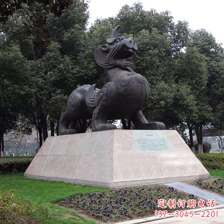 福建獬豸神兽雕塑-公园上古神兽景观雕塑