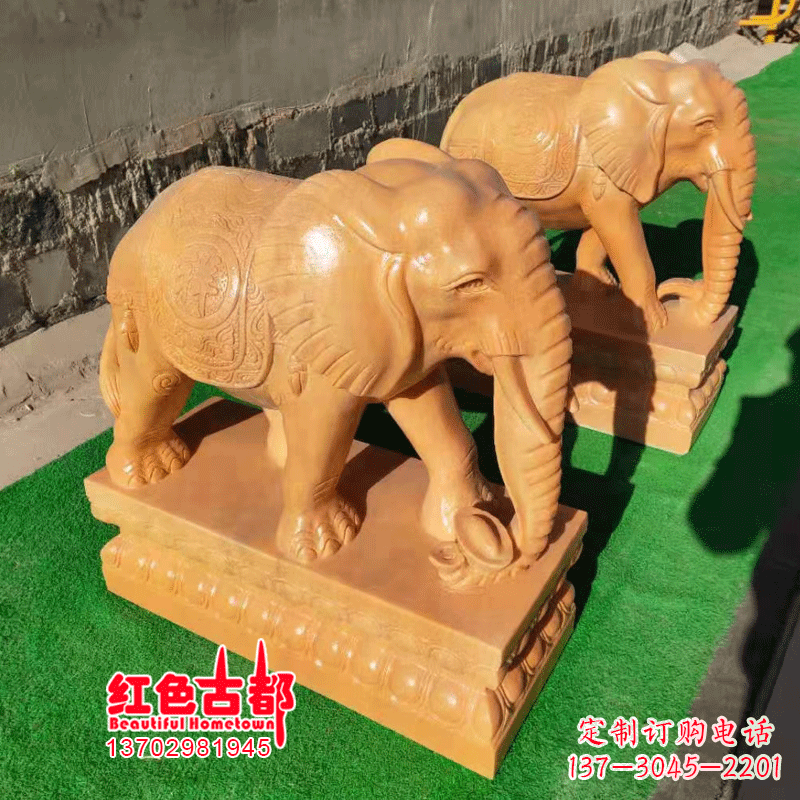 福建银行门口的石雕大象
