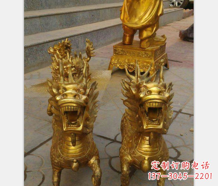 福建银行铜雕麒麟雕塑