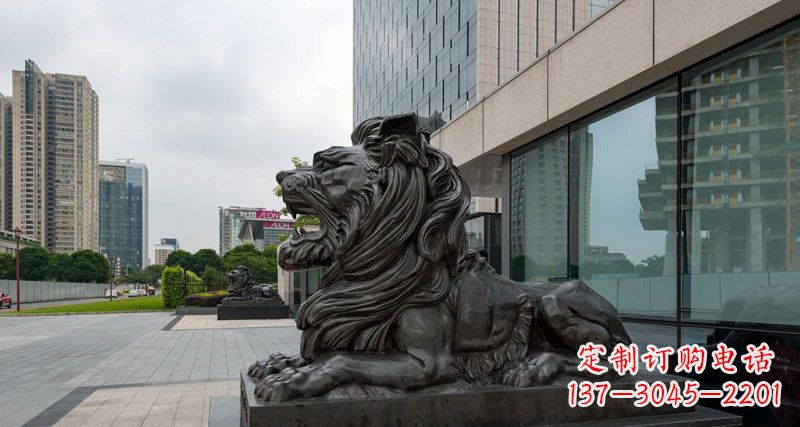 福建银行铜狮子汇丰狮铜雕