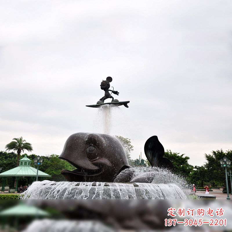 福建鱼和小孩水景喷泉