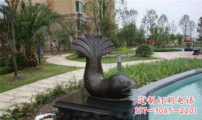 福建鱼式喷泉小区景观铜雕