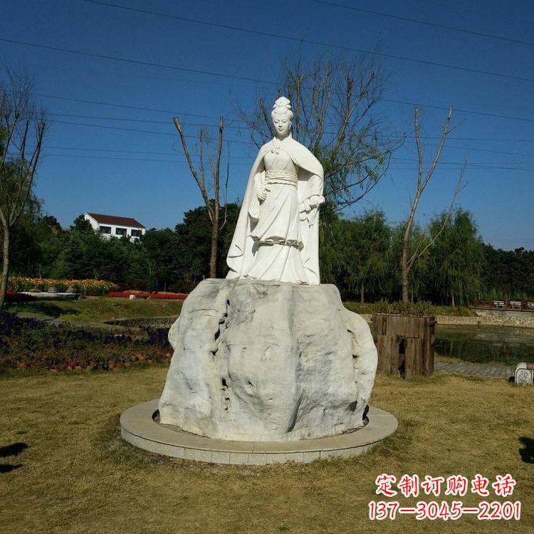 福建虞姬石雕塑-公园历史名人楚汉时期美女雕像