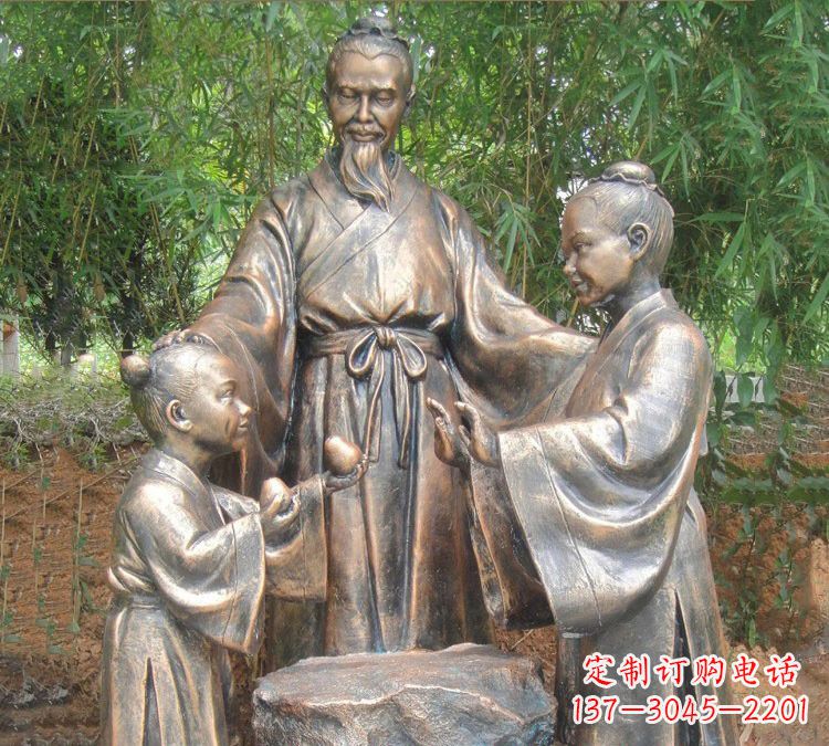 福建寓言故事铜雕_孔融让梨
