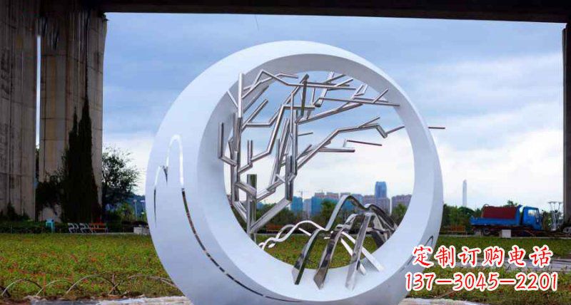 福建园林不锈钢抽象树枝雕塑