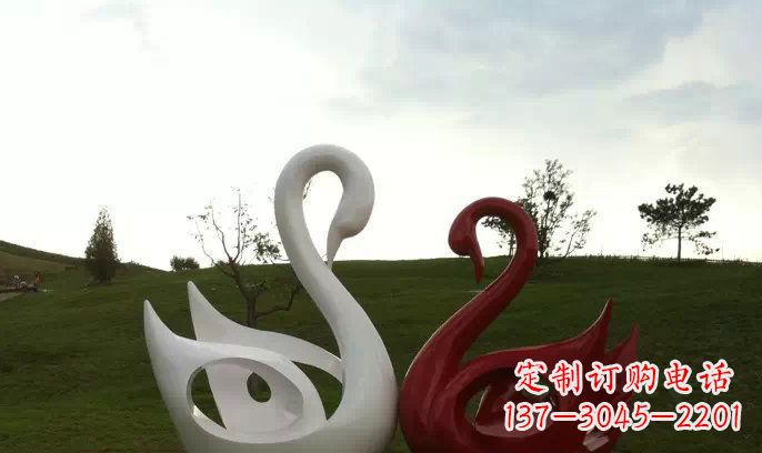 福建园林不锈钢抽象天鹅雕塑