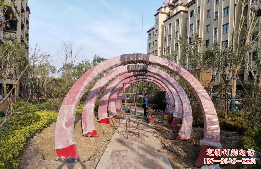 福建园林不锈钢拱门景观雕塑