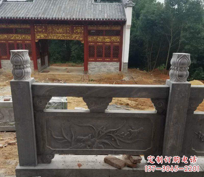 福建园林仿古兰花石浮雕栏板景观石雕