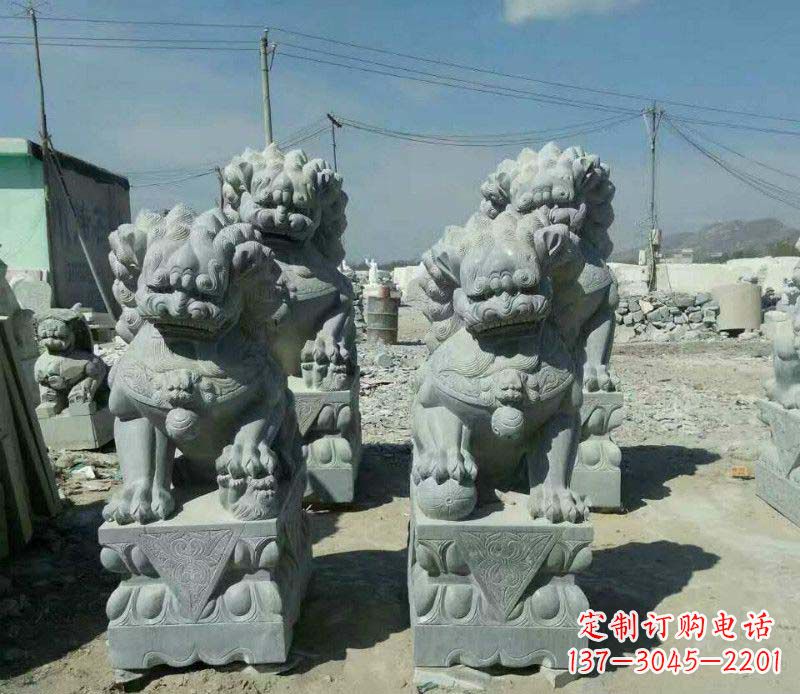 福建园林仿古狮子景观石雕