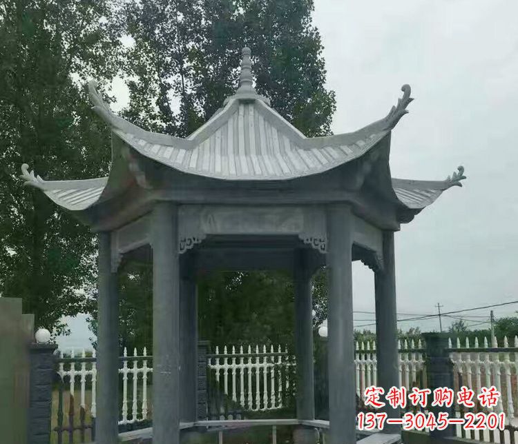 福建园林仿古石凉亭景观石雕 (2)