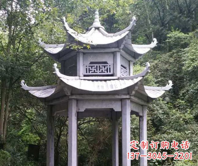 福建园林仿古石凉亭景观石雕 (3)