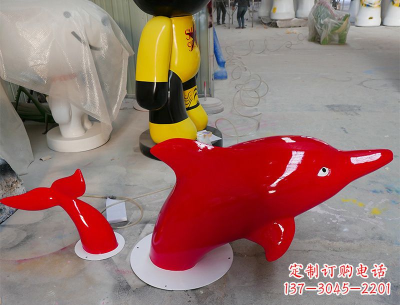 福建园林广场创意海豚入水出水雕塑摆件