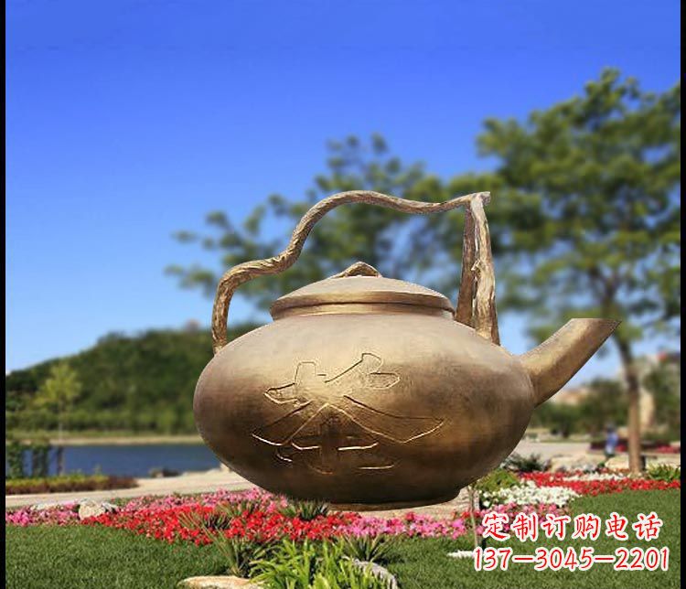 福建园林景观茶壶铜雕