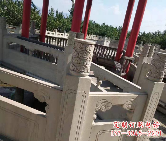 福建园林景观大理石桥栏板石雕 (3)